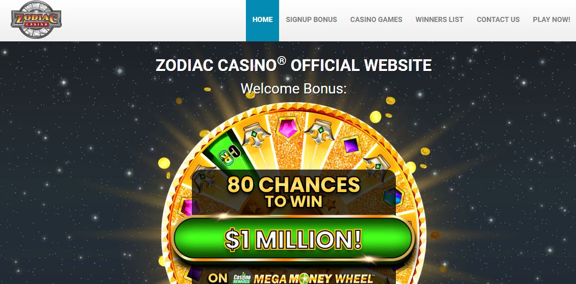 Připojte se k Zodiac Casino a získejte 80 šancí vyhrát 1 milion dolarů na Mega Money Wheel